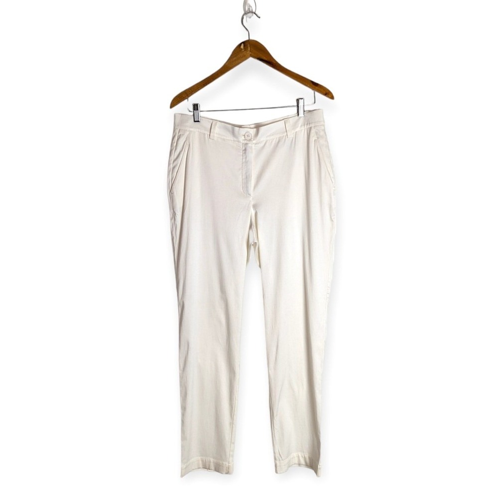 Ania Schierholt Sensual Devotion Ivory Cupro Blend Trousers 12 Quiet Luxury